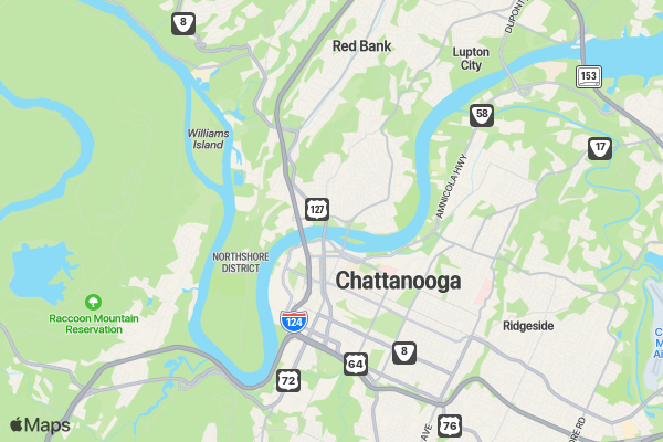 Chattanooga Bash Car Raffle location map image