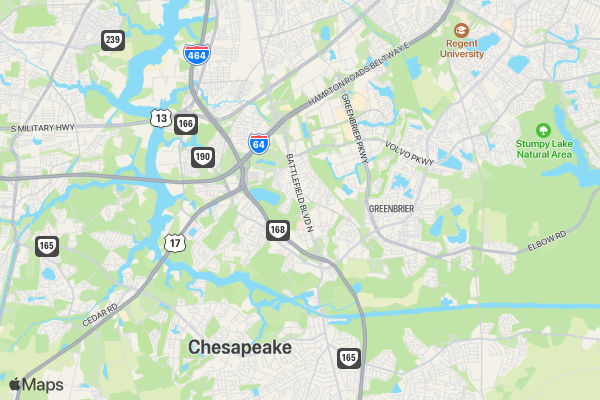 Great Bridge Terror Woods location map image