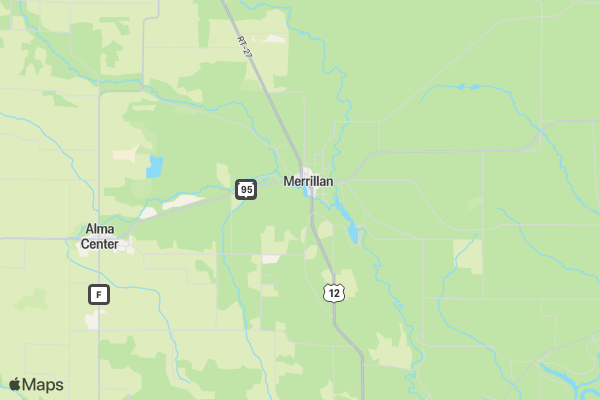 Merrillan Movie Night location map image