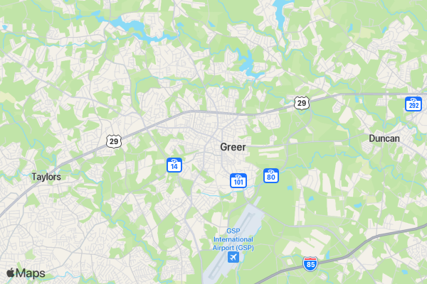 Salsa Meets Bachata Dance in Greer location map image