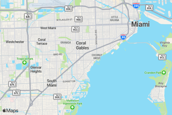 The 25th Annual Coconut Grove Food & Wine Festival location map image